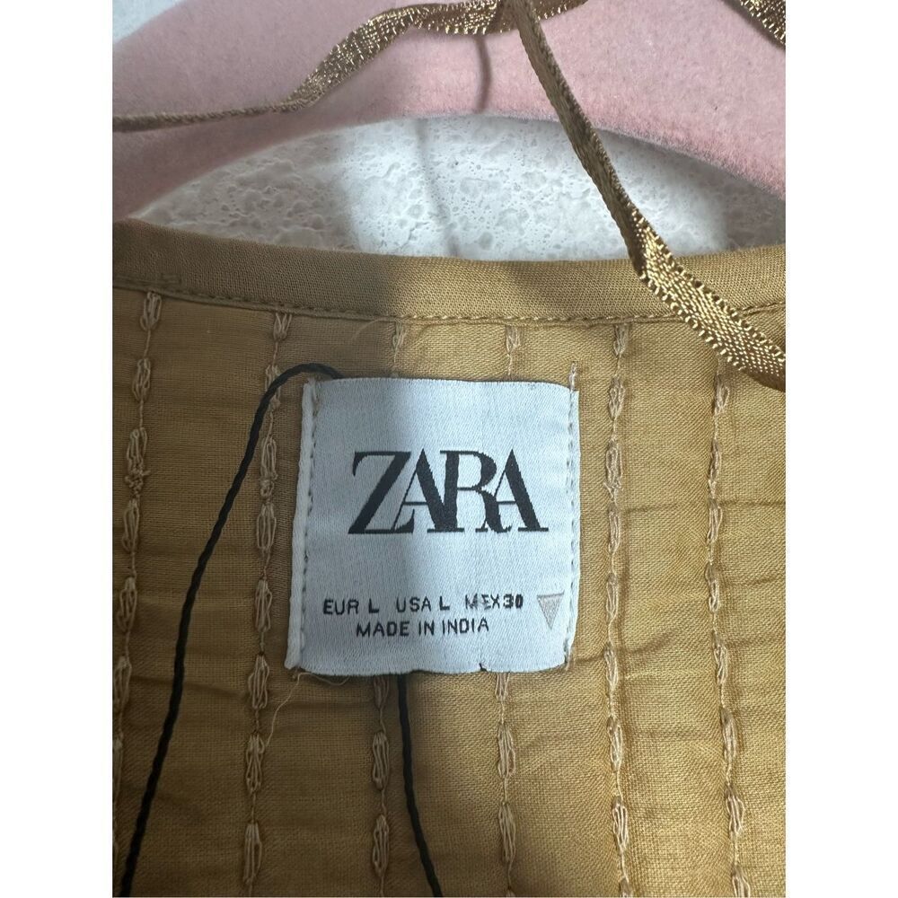 NWOT Zara Embroidered Quilted Vest Size L - Picture 6 of 13